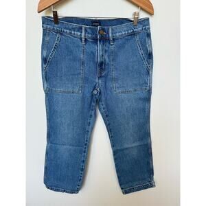 J. Crew Factory Cropped Utility Jean Denim Patch Pocket NWT Sz 28 Petite BT040